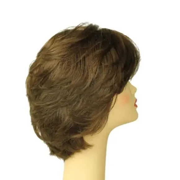 Freeda Wigs Linda SKIN TOP Medium Brown With Highlights Size L PRE-CUT